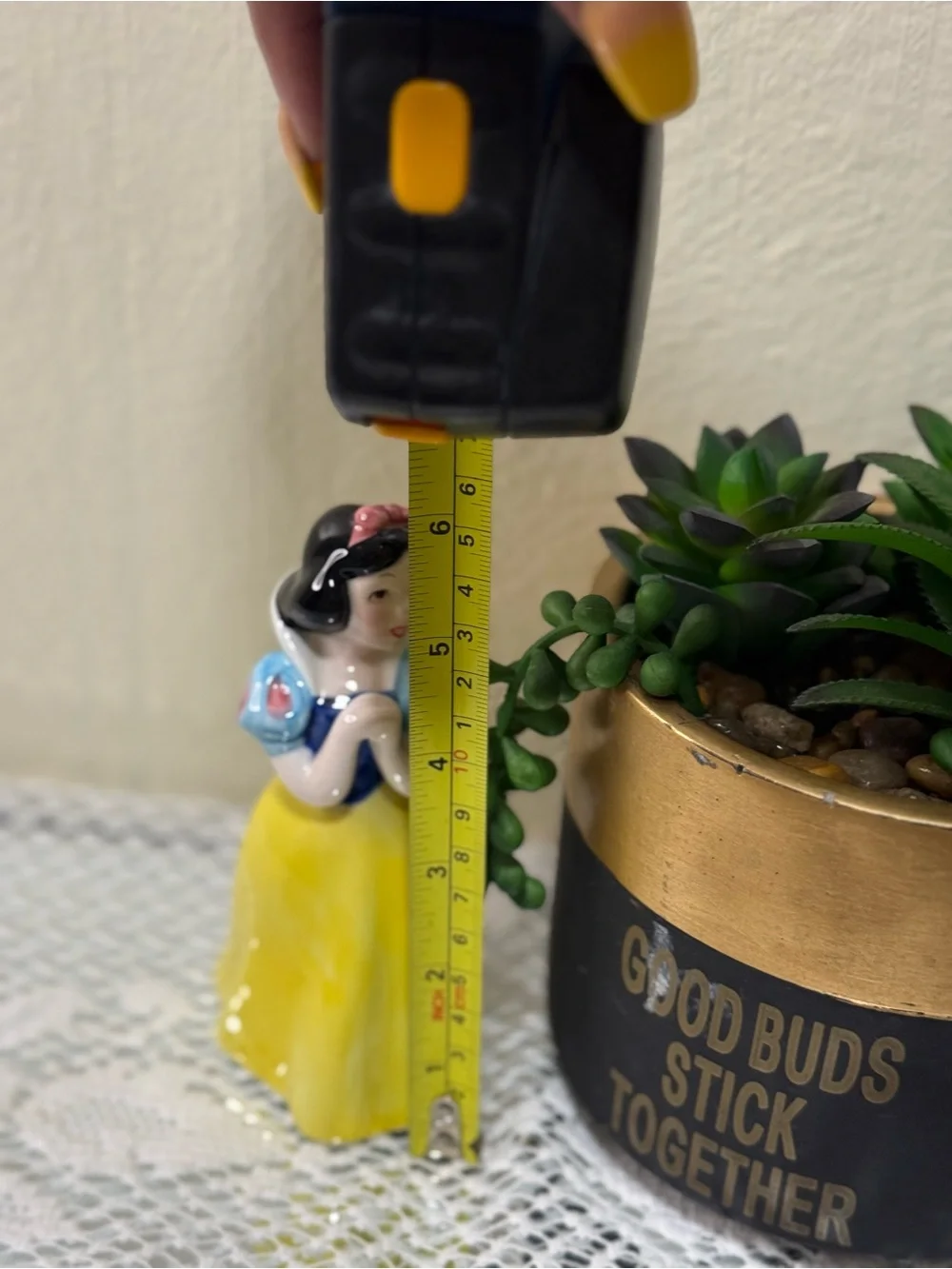 Yellow Princess Figurine Ceramic Home Party Decor